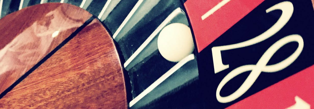 Roulette wheel in a casino